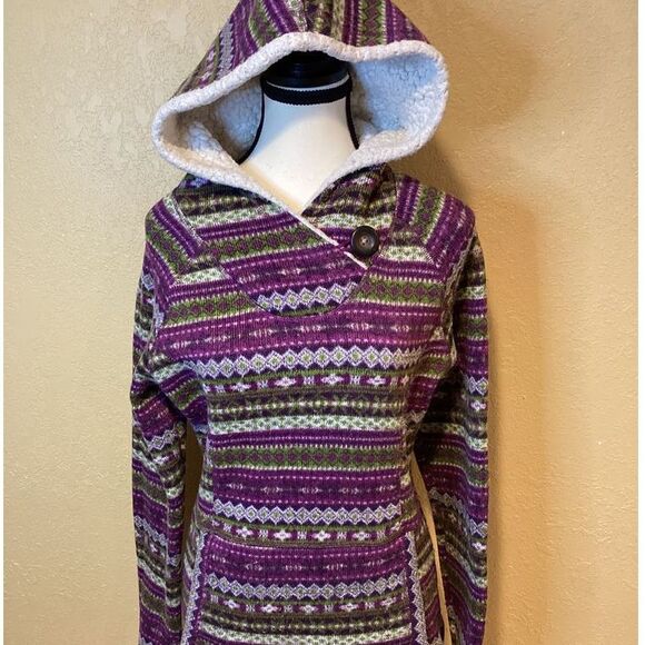 Koppen Nordic Print Knit Fleece Hoodie Womens Size‎ Medium - Picture 1 of 6